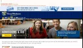 
							         Admissions & Aid - Texas Wesleyan University								  
							    