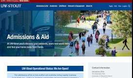 
							         Admissions & Aid | University of Wisconsin - Stout								  
							    