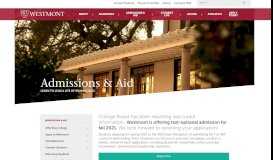 
							         Admissions & Aid | Westmont College								  
							    