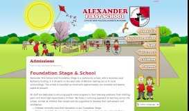 
							         Admissions | Alexander First School								  
							    