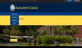 
							         Admissions | Allegheny College - Meadville, PA								  
							    