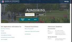 
							         Admissions | American University, Washington, DC								  
							    