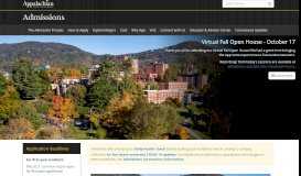 
							         Admissions | Appalachian State University								  
							    