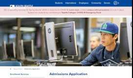 
							         Admissions Application | South Seattle College								  
							    