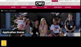 
							         Admissions | Application Status - Central Washington University								  
							    