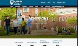 
							         Admissions - Asbury Theological Seminary								  
							    