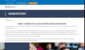 
							         Admissions at IBMC - Vocational School & Career College in Colorado								  
							    