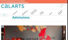 
							         Admissions | CalArts - California Institute of the Arts								  
							    