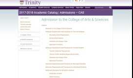 
							         Admissions – CAS - Trinity Washington University								  
							    