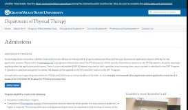 
							         Admissions - Department of Physical Therapy - Grand Valley State ...								  
							    