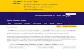 
							         Admissions - Division of Graduate Studies - San Francisco State ...								  
							    