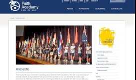 
							         ADMISSIONS - Faith Academy								  
							    