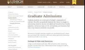 
							         Admissions | Graduate Studies | Academics | Lehigh University								  
							    
