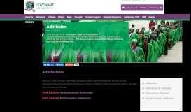 
							         Admissions / Home - Covenant University								  
							    