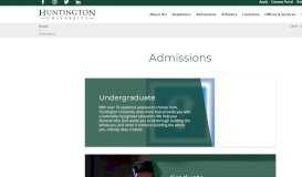 
							         Admissions | Huntington University, a Christian college of the liberal arts								  
							    
