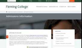 
							         Admissions Information : Fleming College								  
							    