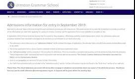 
							         Admissions information for entry in September 2019 – Urmston ...								  
							    