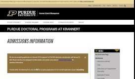
							         Admissions Information - Purdue Krannert								  
							    