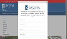 
							         Admissions Information - The University of Memphis								  
							    