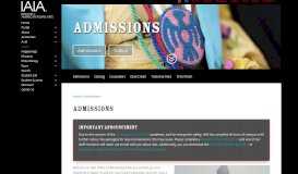 
							         Admissions > Institute of American Indian Arts (IAIA)								  
							    