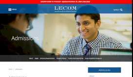 
							         Admissions - LECOM Education System								  
							    