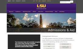 
							         Admissions - Louisiana State University								  
							    