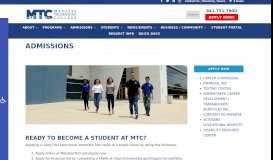 
							         Admissions - Manatee Technical College								  
							    