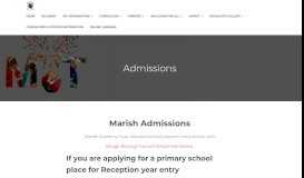
							         Admissions - Marish Primary School								  
							    