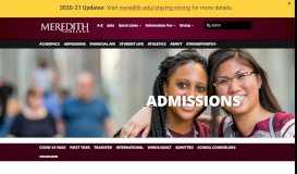 
							         Admissions | Meredith College								  
							    