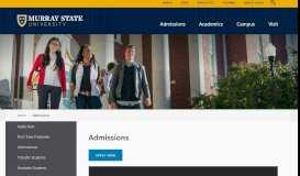 
							         Admissions - Murray State University								  
							    