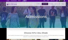 
							         Admissions - NYU Abu Dhabi								  
							    