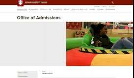 
							         Admissions: Office of Admissions: Indiana University Kokomo								  
							    