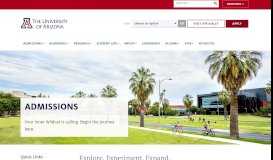 
							         Admissions Overview | The University of Arizona, Tucson, Arizona								  
							    
