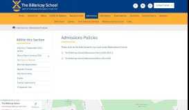 
							         Admissions Policies » The Billericay School								  
							    