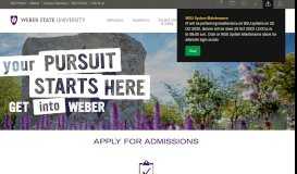 
							         Admissions Process - Weber State University								  
							    