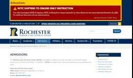 
							         Admissions – Rochester Community and Technical College								  
							    