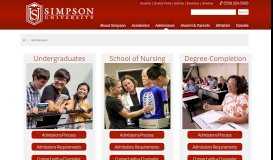 
							         Admissions | SimpsonU - Simpson University								  
							    