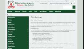 
							         Admissions | St Edmund Arrowsmith Catholic High School								  
							    