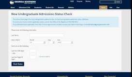 
							         Admissions Status Check | Georgia Southern University								  
							    