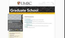 
							         Admissions - The Graduate School at UMBC - UMBC								  
							    