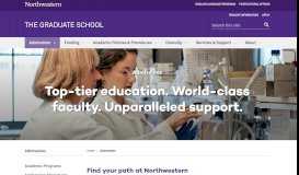 
							         Admissions: The Graduate School - Northwestern University								  
							    
