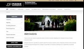
							         Admissions - The Graduate School - Purdue University								  
							    