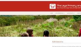 
							         Admissions - The Leys Primary and Nursery School								  
							    