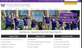
							         Admissions to Western - Western Illinois University								  
							    