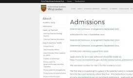
							         Admissions – Tudor Grange Academy Worcester								  
							    