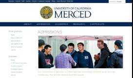 
							         ADMISSIONS | UC Merced								  
							    