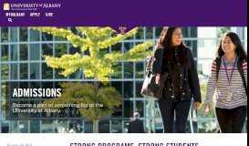 
							         Admissions | University at Albany								  
							    