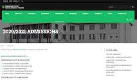 
							         Admissions – University for Development Studies								  
							    