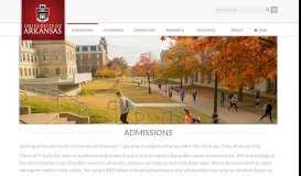 
							         Admissions | University of Arkansas								  
							    