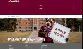 
							         Admissions - University of Montana								  
							    